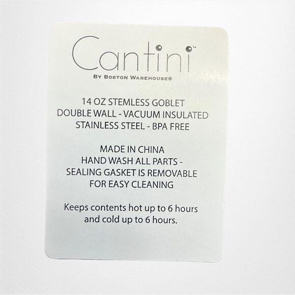 Cantini 14 oz. Stemless Goblet, New Without Tags - Picture 4 of 4